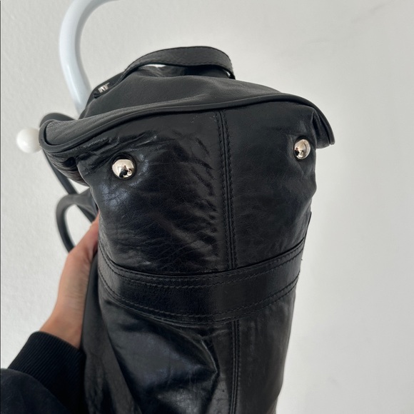 BALENCIAGA Vintage Whistle Satchel Black Leather Handbag - Picture 5 of 9